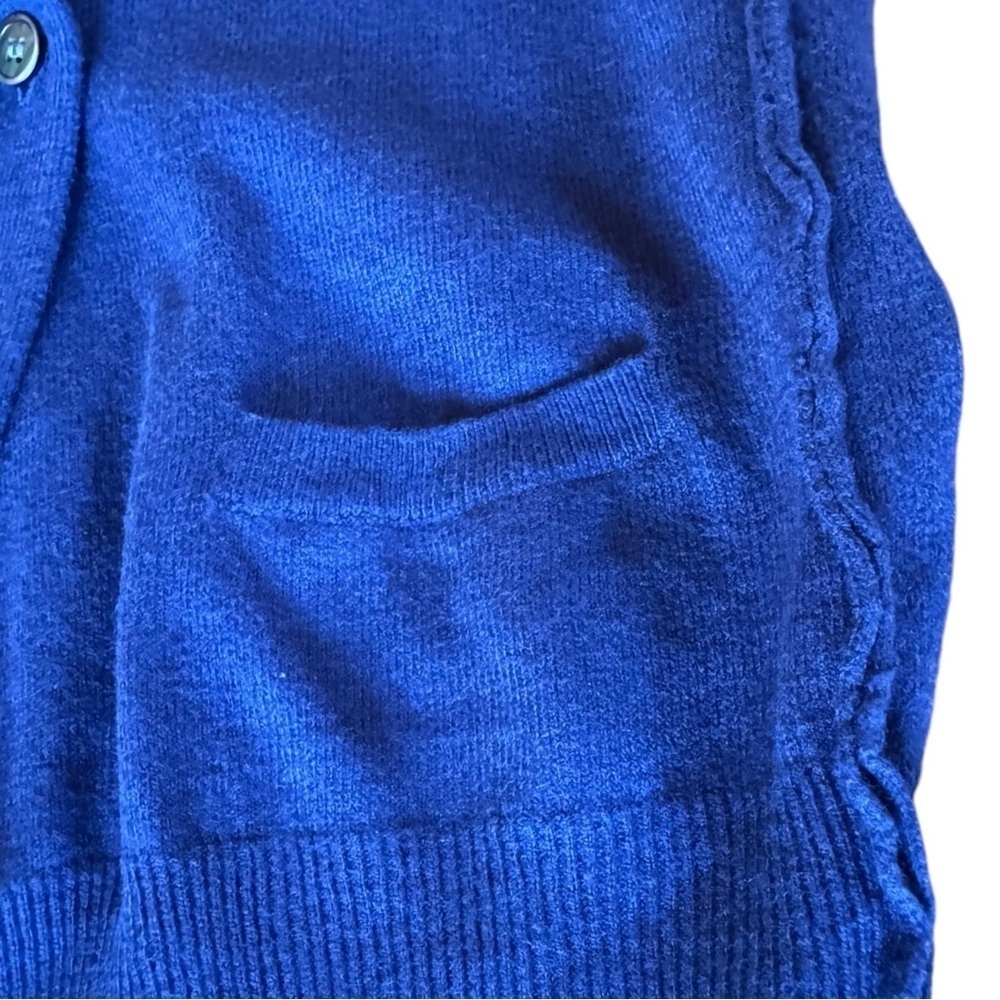 Isabel Murant Etoile ✘ Wool Blend Button Ribbed Plunge Cardigan, Blue, M - Picture 9 of 13